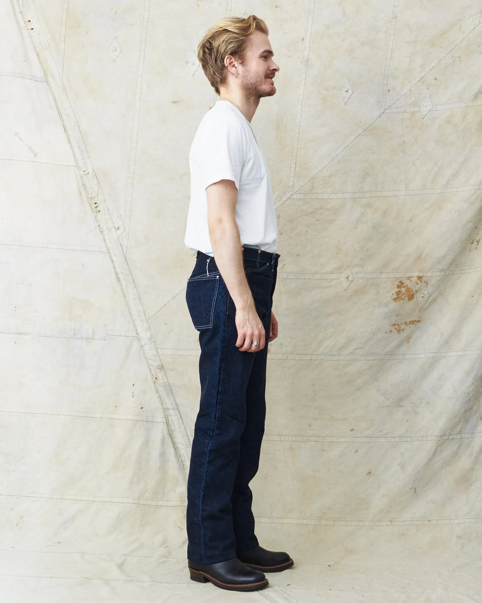 Tender Type 125 High Straight Jeans 16 oz Rinsed Selvage Denim