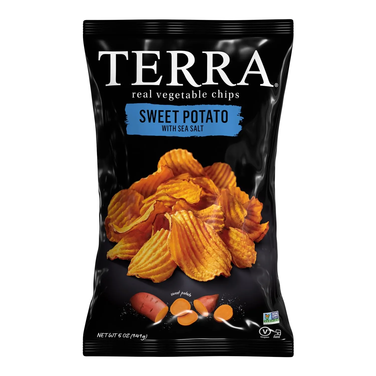 Terra Vegetable Chips, Sweet Potato with Sea Salt, 5 oz. (Pack of 12)