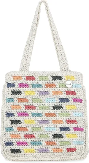 The Sak Ellen Insulated Tote in Crochet, Double Handle Straps, Prisma Tile
