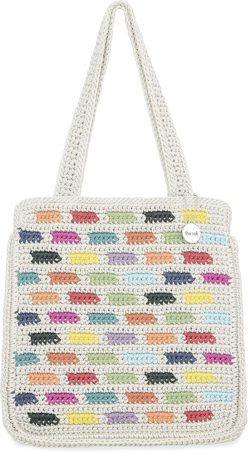 The Sak Ellen Insulated Tote in Crochet, Double Handle Straps, Prisma Tile