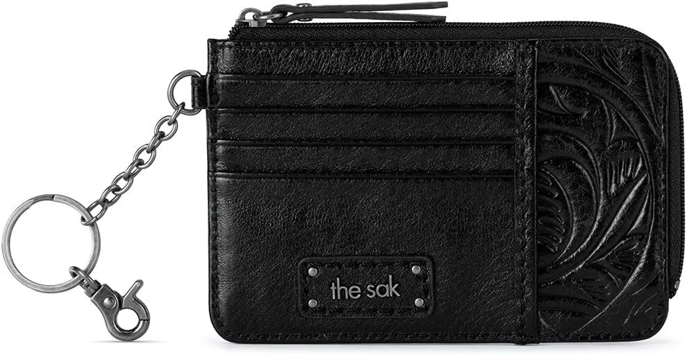 The Sak Iris Wallet in Leather, Elevated Card Holder with Keychain