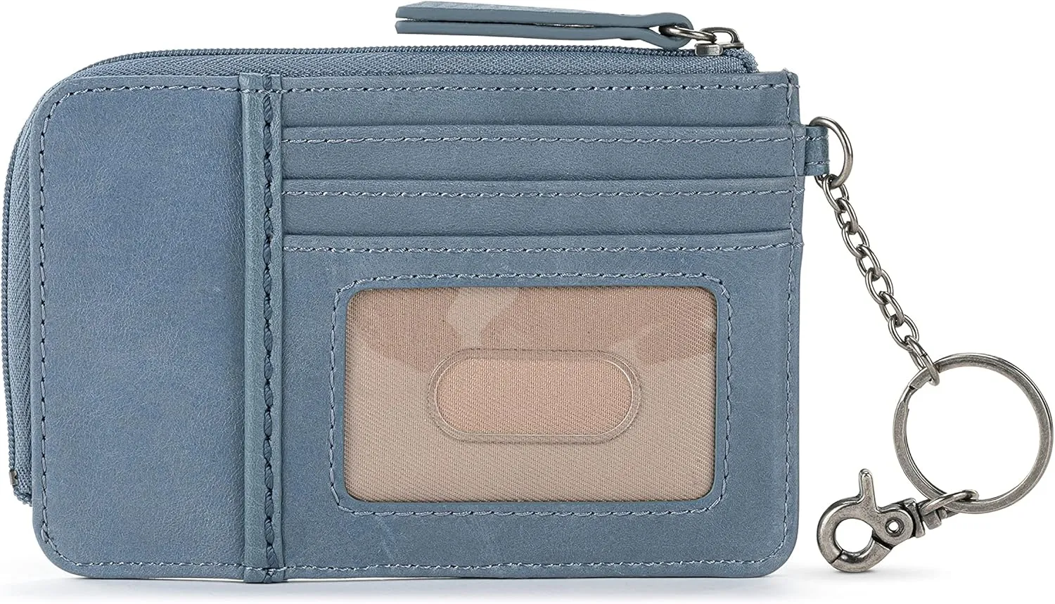 The Sak Iris Wallet in Leather, Elevated Card Holder with Keychain
