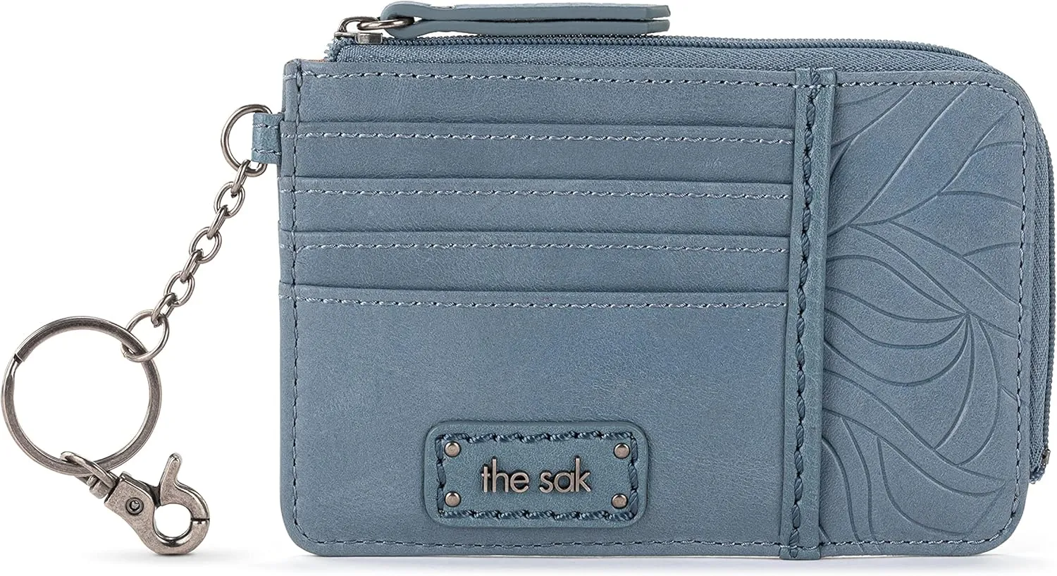 The Sak Iris Wallet in Leather, Elevated Card Holder with Keychain