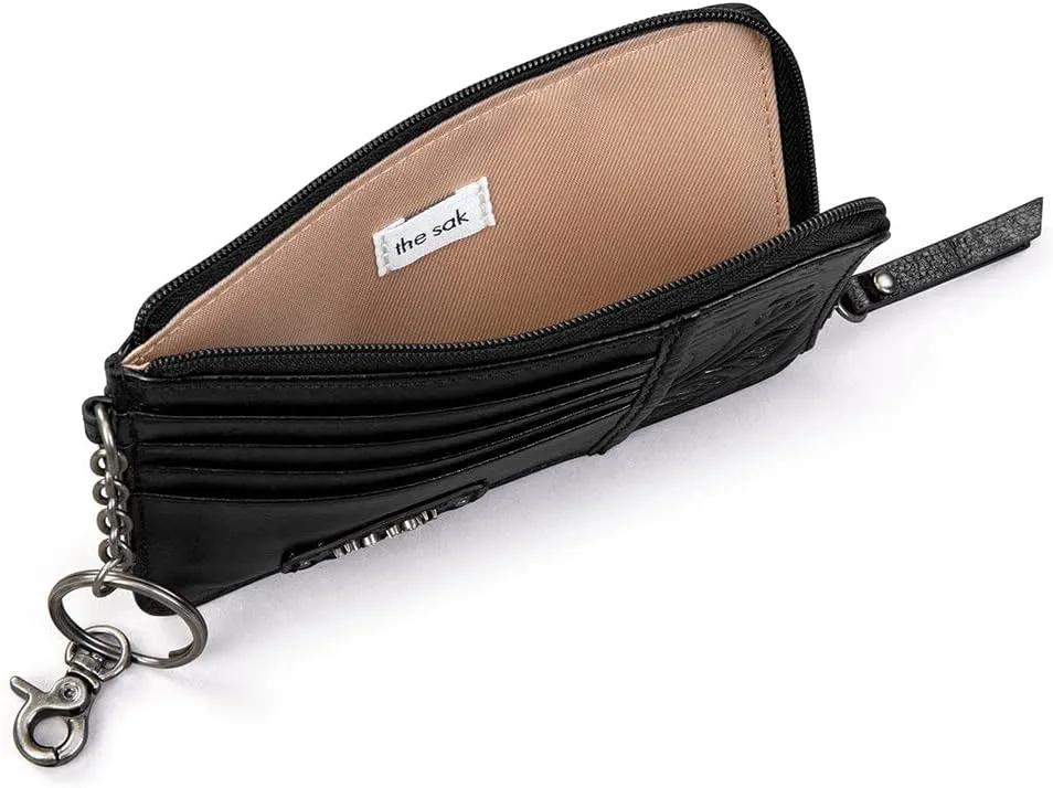 The Sak Iris Wallet in Leather, Elevated Card Holder with Keychain