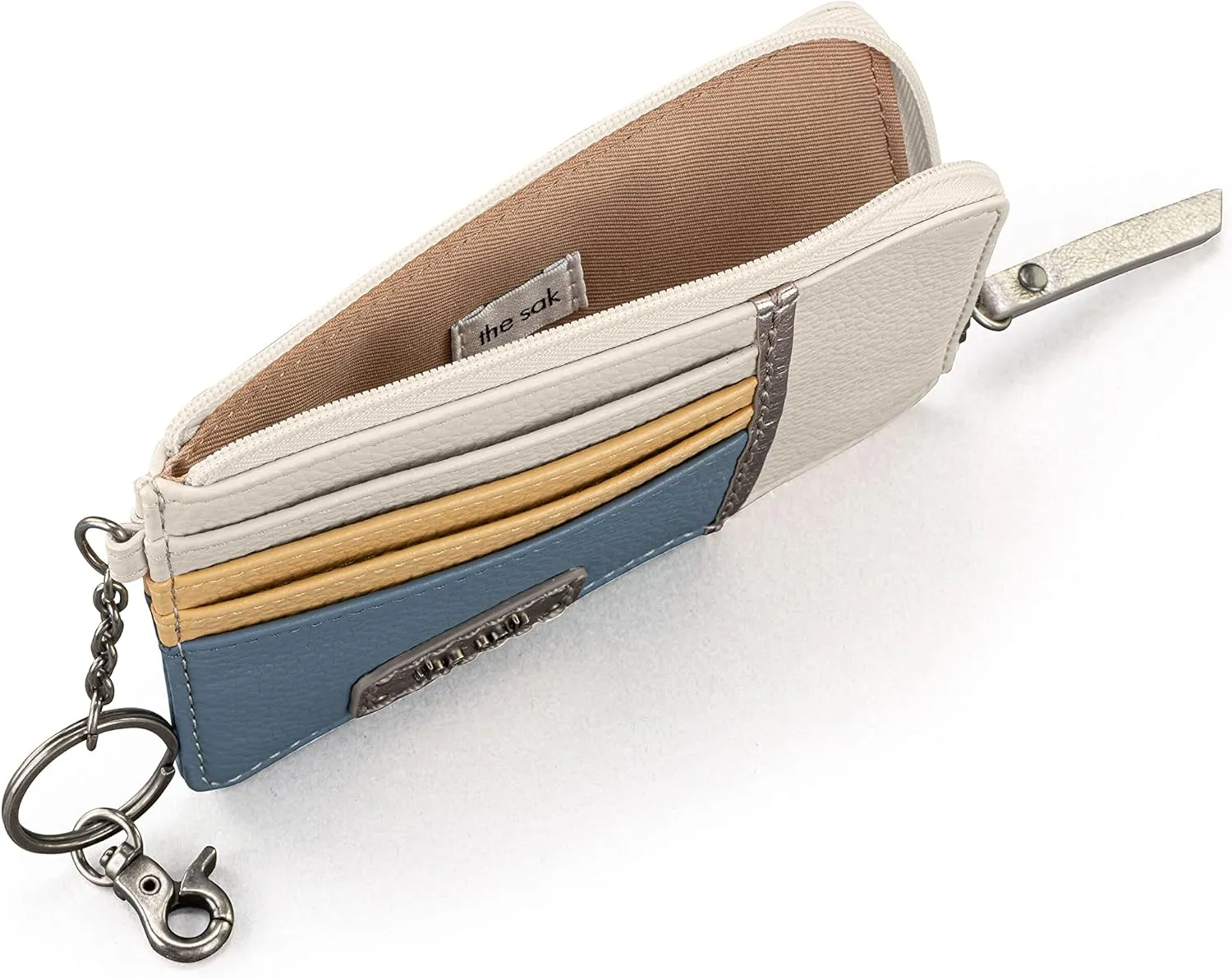 The Sak Iris Wallet in Leather, Elevated Card Holder with Keychain