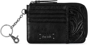The Sak Iris Wallet in Leather, Elevated Card Holder with Keychain