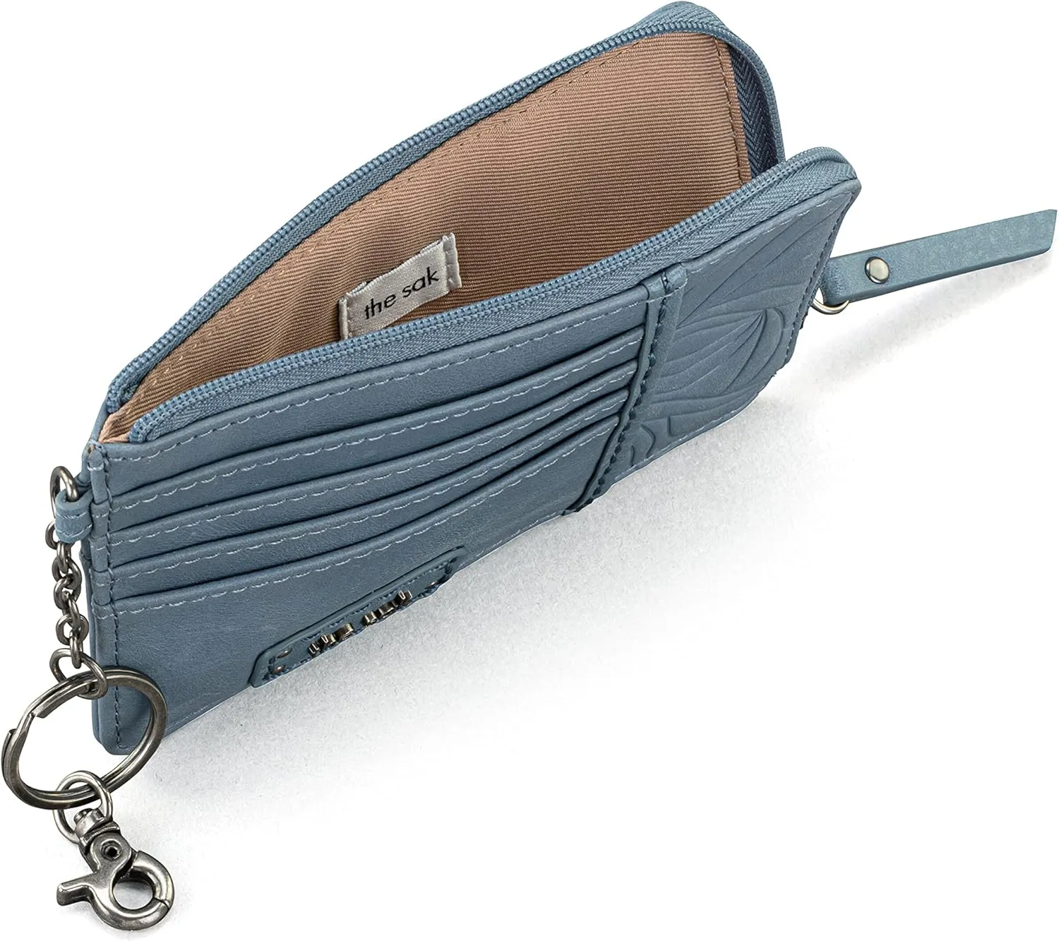 The Sak Iris Wallet in Leather, Elevated Card Holder with Keychain