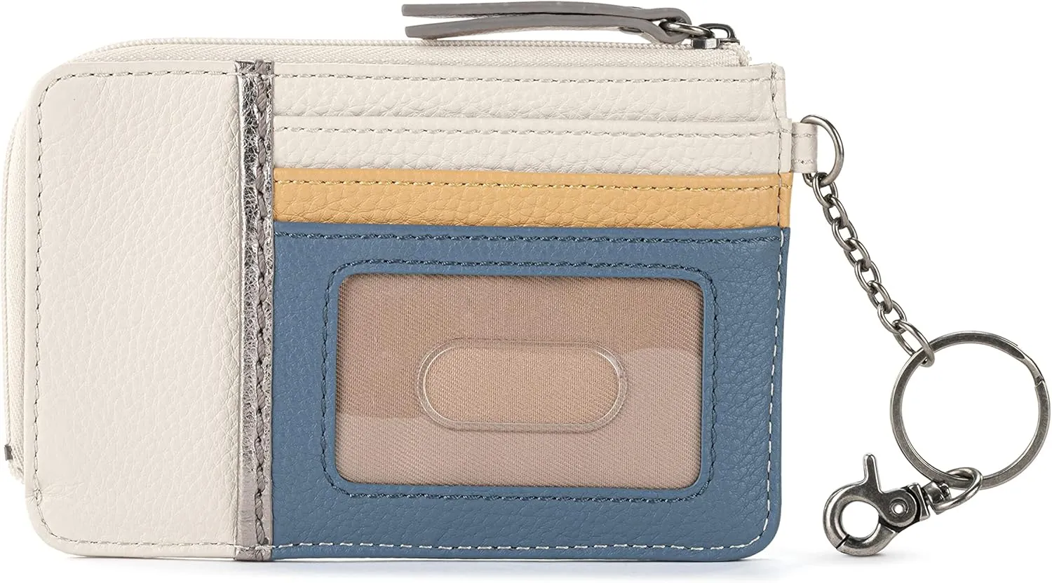 The Sak Iris Wallet in Leather, Elevated Card Holder with Keychain