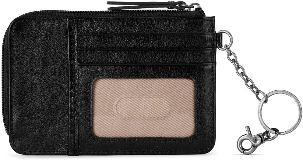 The Sak Iris Wallet in Leather, Elevated Card Holder with Keychain