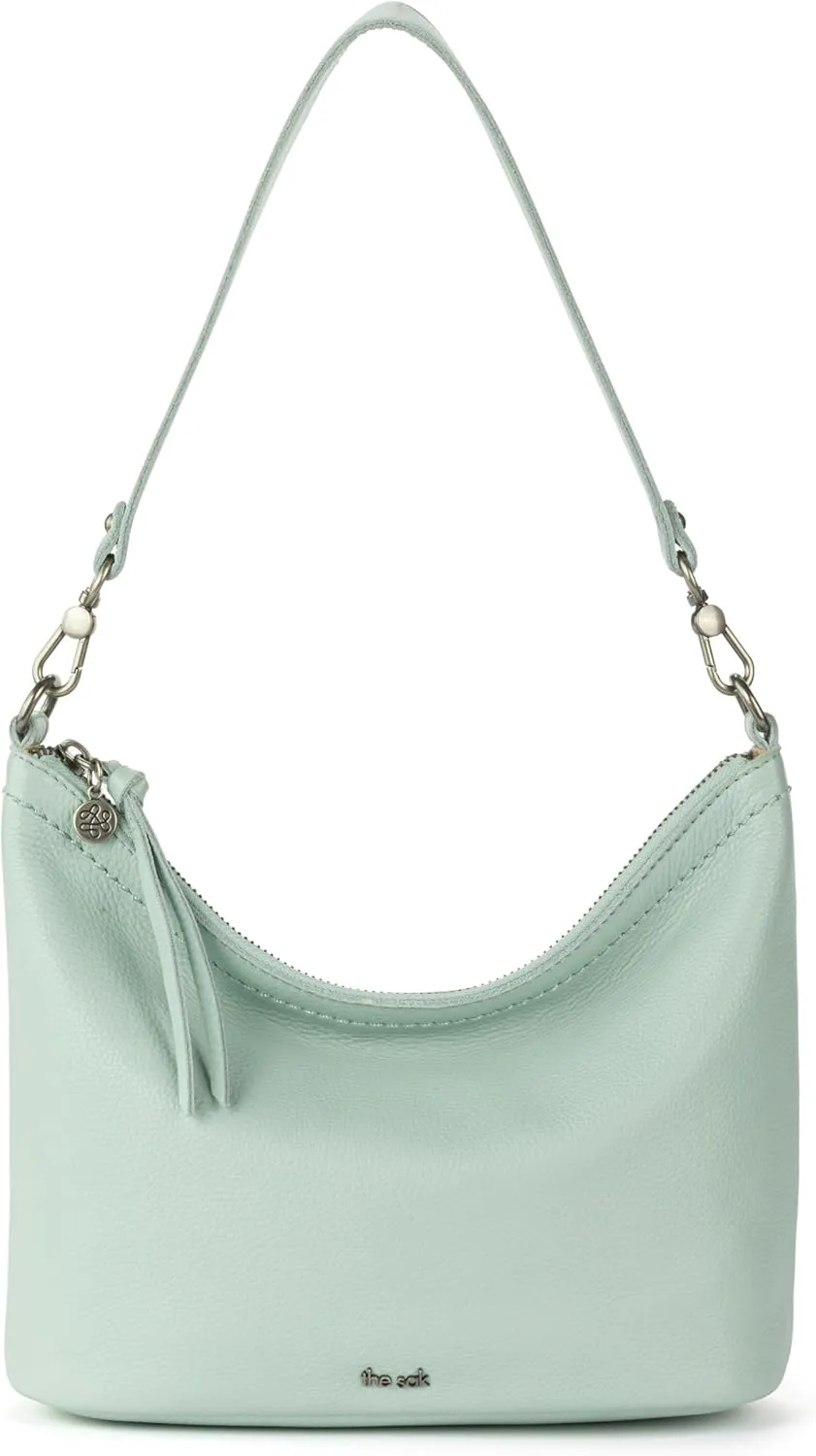 The Sak Jasmine Small Hobo Bag - Premium Leather Women's Purse for Everyday & Travel - Mini Hobo Shoulder Handbag With Zipper Closure & Pockets - Aqua