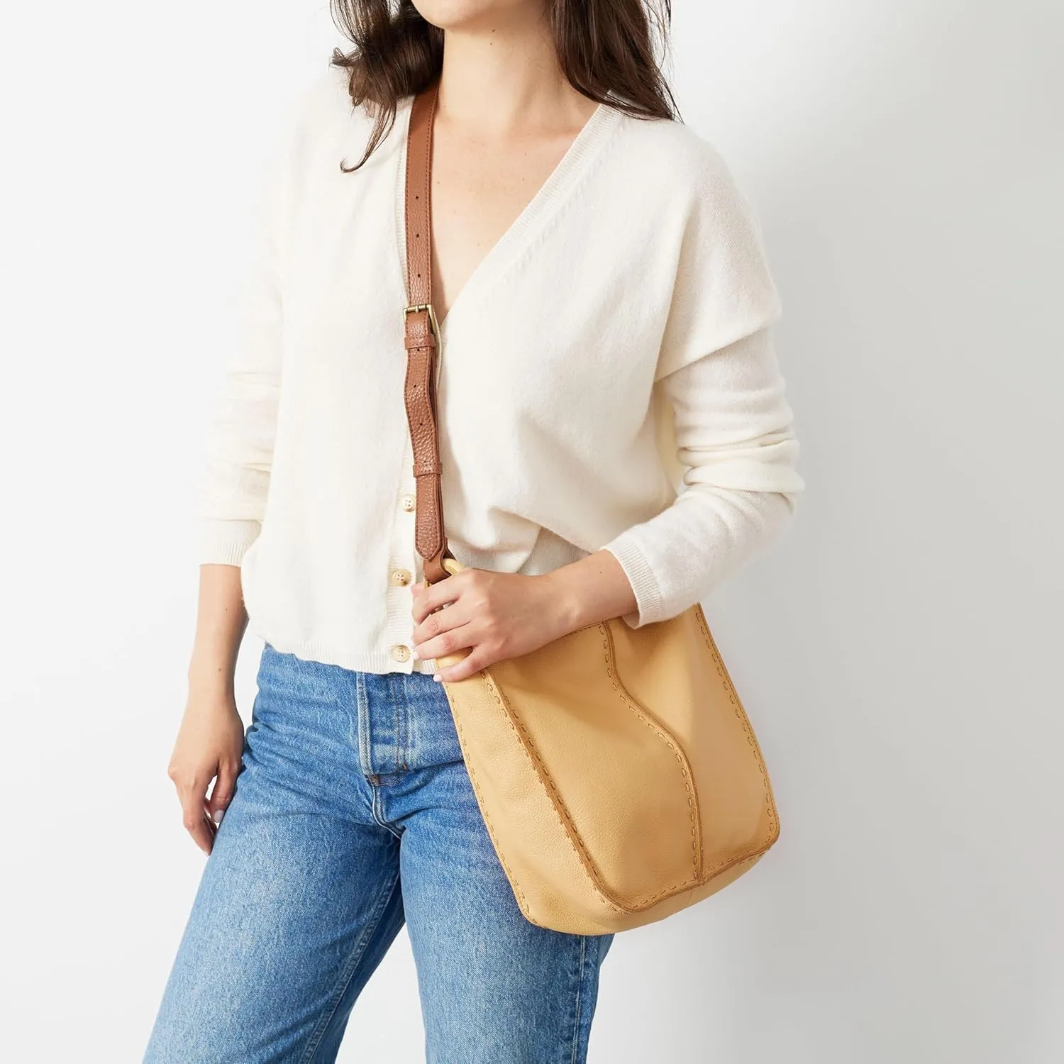 The Sak Los Feliz Crossbody Purse - Women's Leather Handbag For Everyday & Travel - Cross Body With Adjustable Shoulder Strap