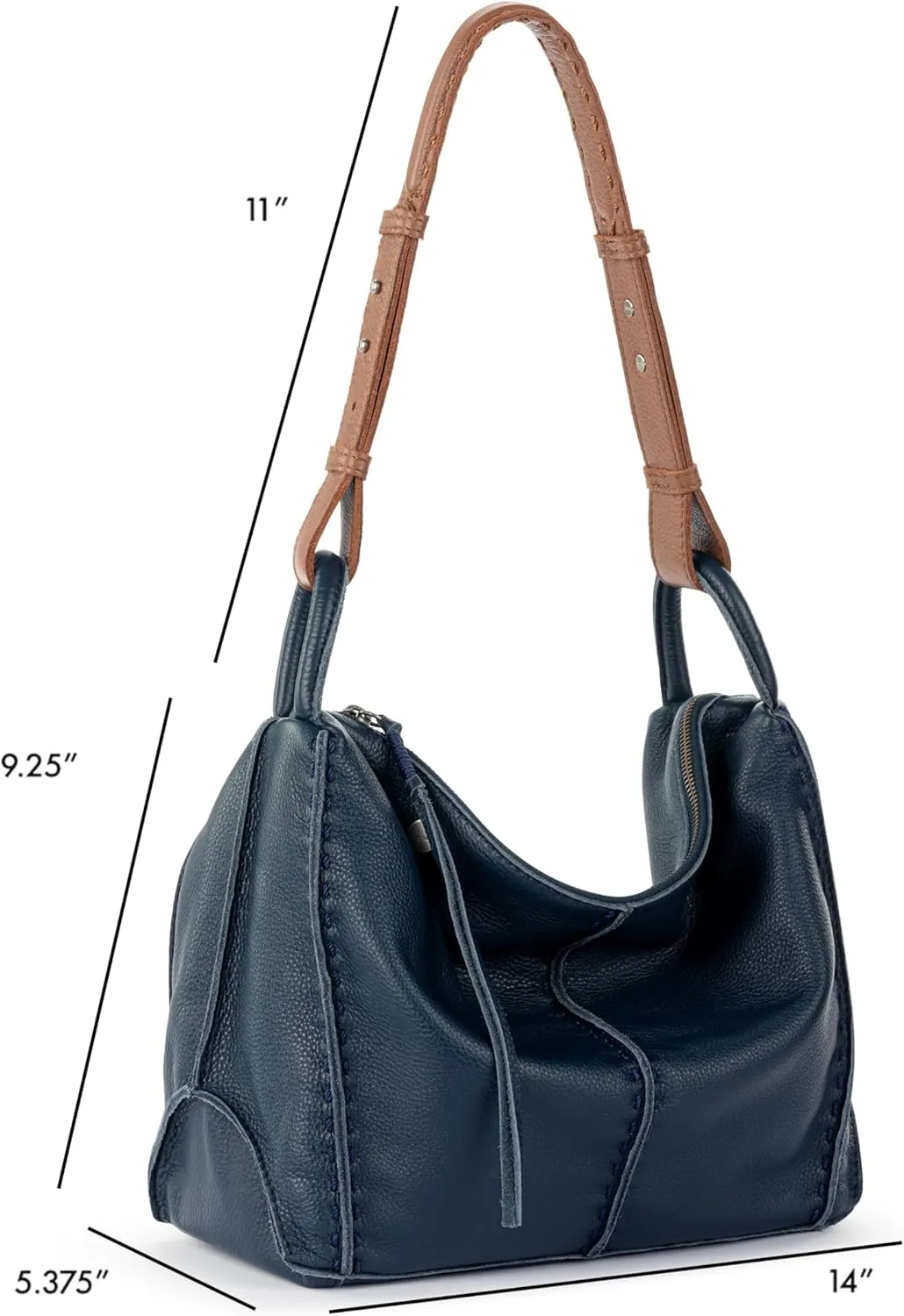 The Sak Los Feliz Hobo in Leather, Lined Shoulder Purse
