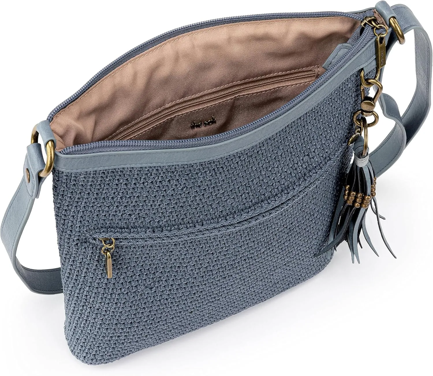The Sak Lucia Crossbody Purse - Hand Crochet Women's Handbag for Everyday & Travel - Cross Body Bag With Zipper Pockets