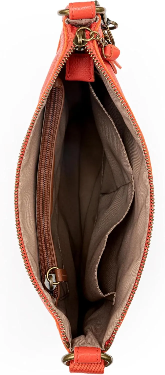 The Sak Lucia Leather Crossbody Purse - Premium Leather Women's Handbag for Everyday & Travel - Cross Body Bag With Zipper