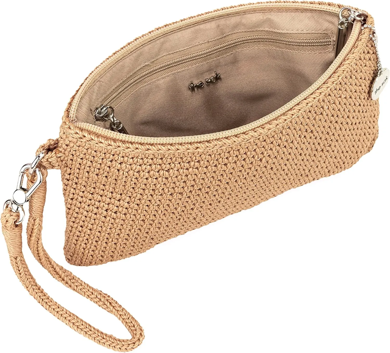 The Sak Vita Wristlet Purse - Small Hand Crochet Women's Clutch for Everyday & Travel - Mini Handbag With Card Slots & Zipper