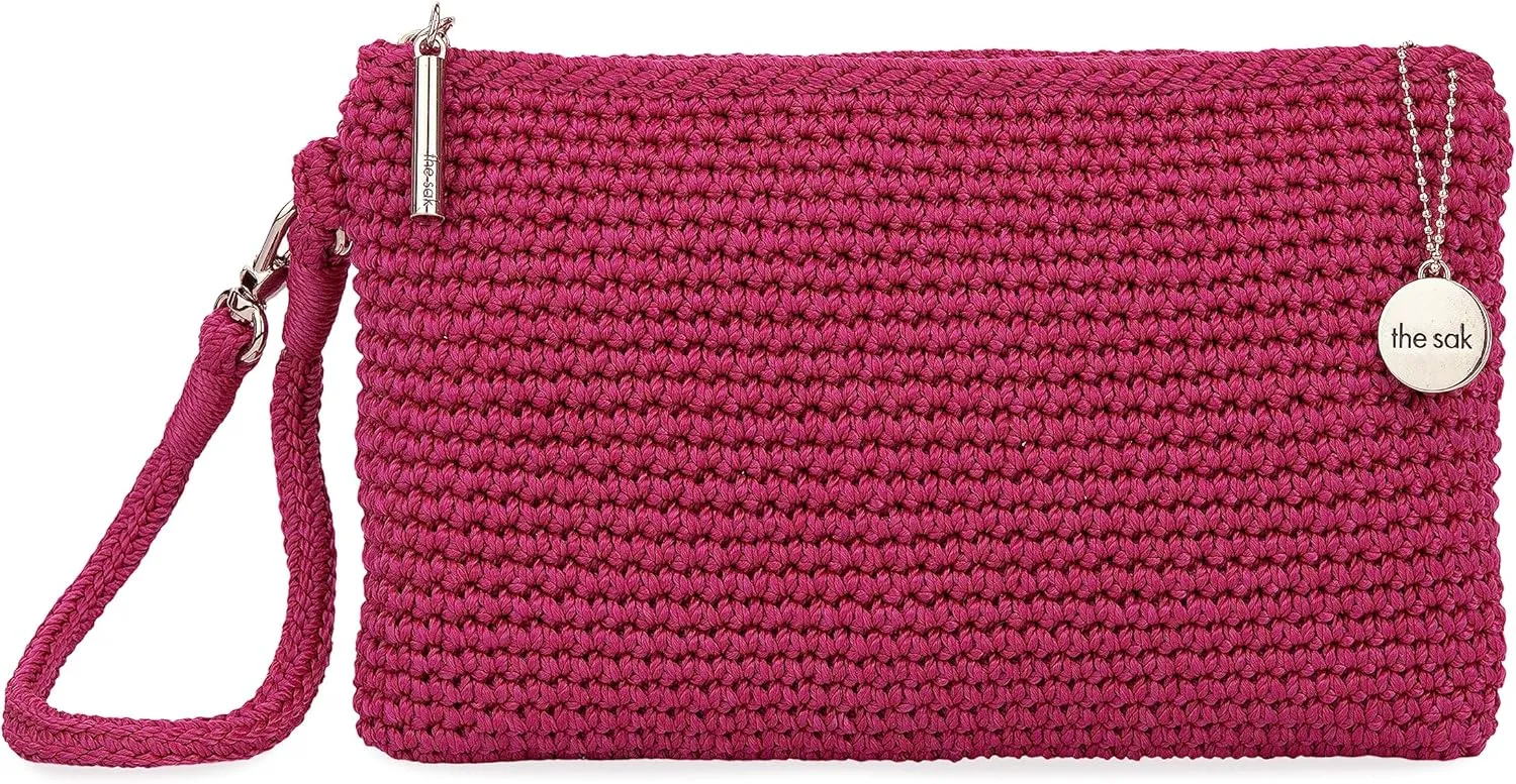 The Sak Vita Wristlet Purse - Small Hand Crochet Women's Clutch for Everyday & Travel - Mini Handbag With Card Slots & Zipper