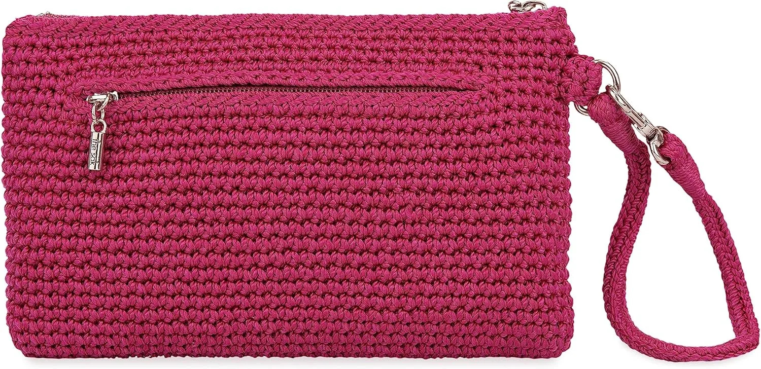 The Sak Vita Wristlet Purse - Small Hand Crochet Women's Clutch for Everyday & Travel - Mini Handbag With Card Slots & Zipper