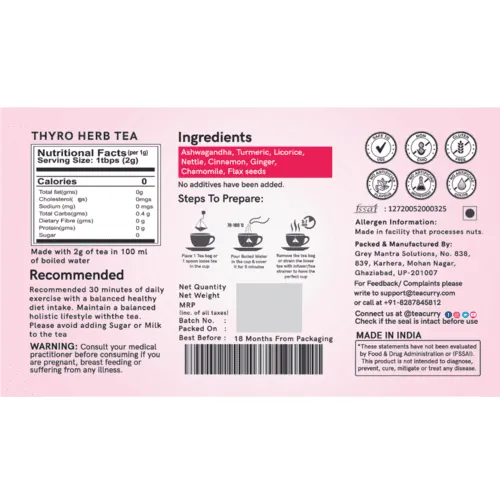 Thyroid Tea - Help with Thyroid Hormones (TSH, T3, T4), Hypothyroidism, Hyperthyroidism - Thyro Herb TeaManage Weight