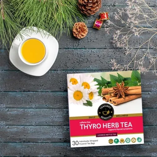 Thyroid Tea - Help with Thyroid Hormones (TSH, T3, T4), Hypothyroidism, Hyperthyroidism - Thyro Herb TeaManage Weight