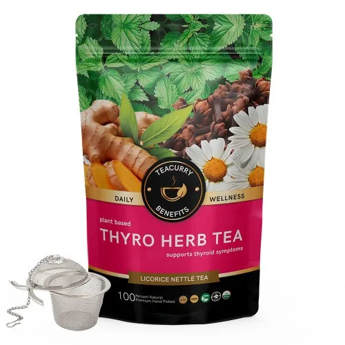 Thyroid Tea - Help with Thyroid Hormones (TSH, T3, T4), Hypothyroidism, Hyperthyroidism - Thyro Herb TeaManage Weight