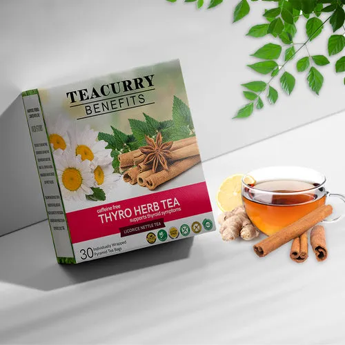 Thyroid Tea - Help with Thyroid Hormones (TSH, T3, T4), Hypothyroidism, Hyperthyroidism - Thyro Herb TeaManage Weight