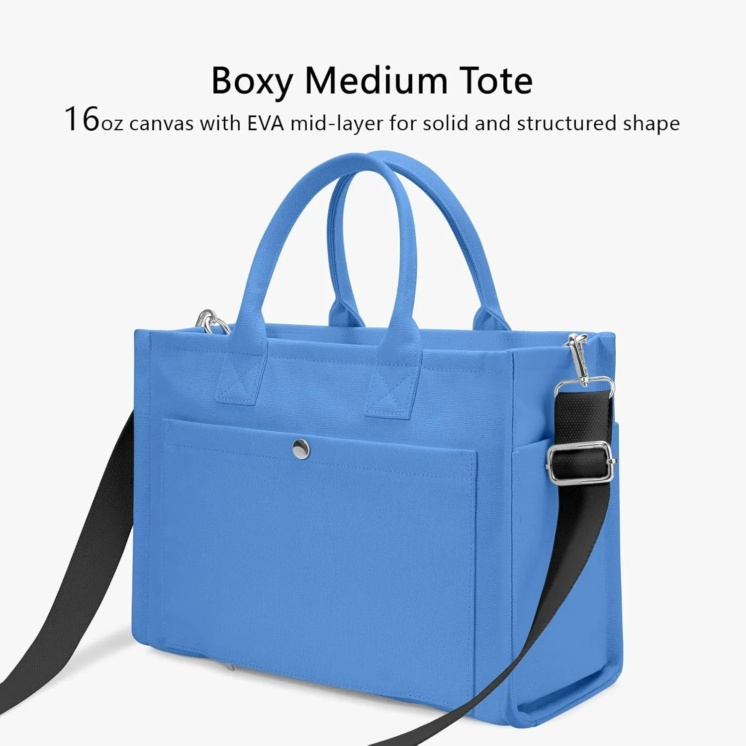 TOPDesign Heavy-Duty Canvas Tote Bag for Women, Crossbody Handbag with 9 Pockets, Everything Tote
