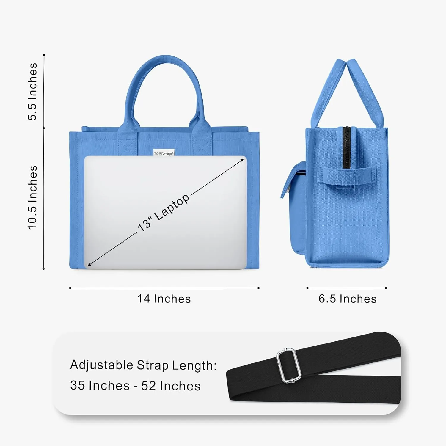 TOPDesign Heavy-Duty Canvas Tote Bag for Women, Crossbody Handbag with 9 Pockets, Everything Tote