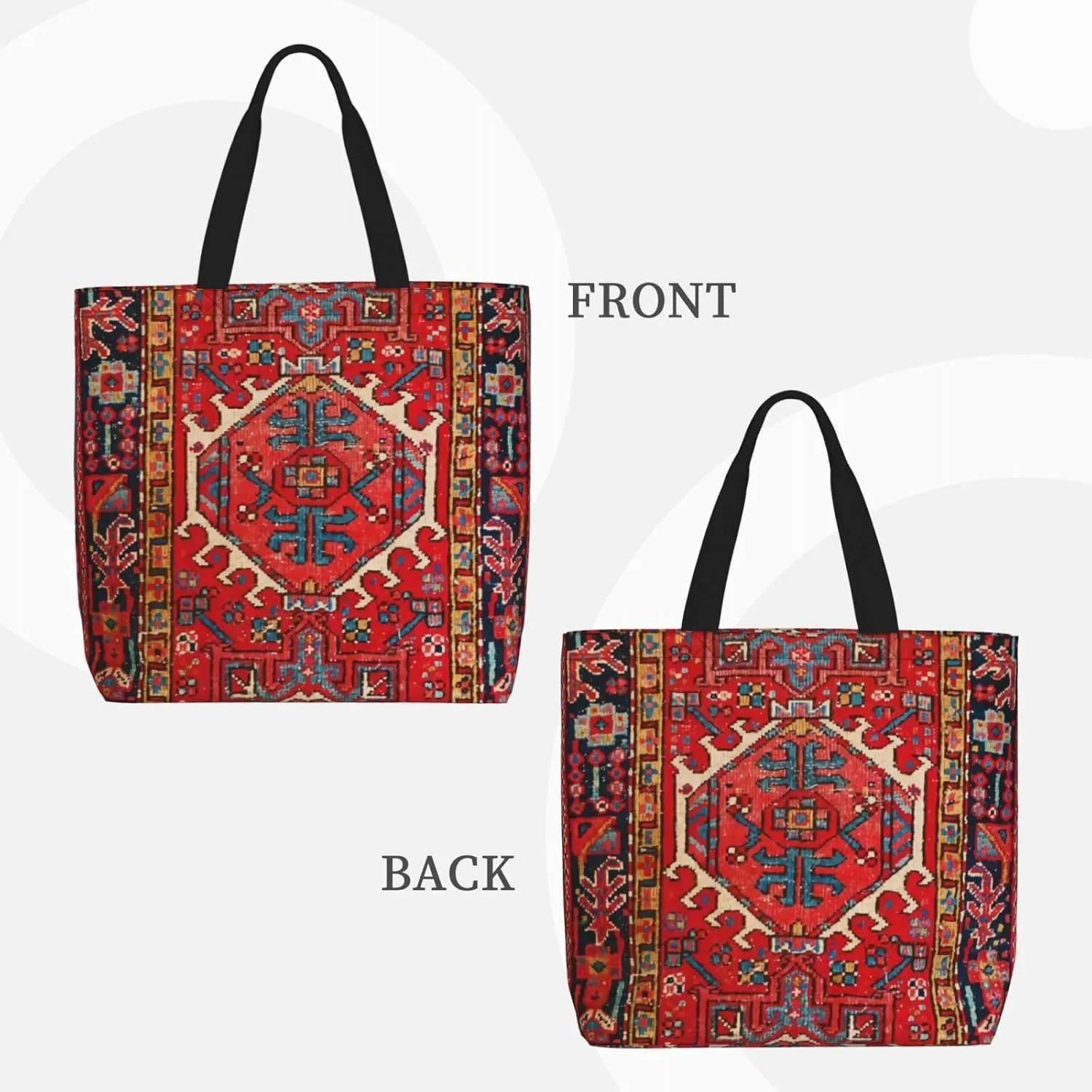 Tote Bag For Women Persian Turkish Oriental Shoulder Bags Large Grocery Handbag Crossbody Bag For Work Travel Shopping