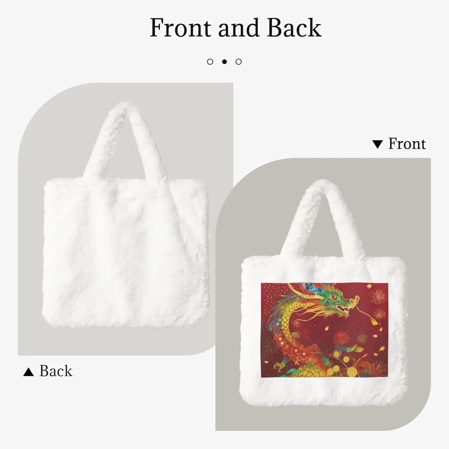 Tote Bag Shoulder Bag Flannel Faux Fur Tote Bag Handbag Fuzzy Bag White Tote Bag Purse