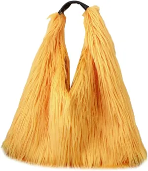 Tote Bags for Women Faux Fur Y2K Hobo Handbag Fuzzy Furry Shoulder Purse