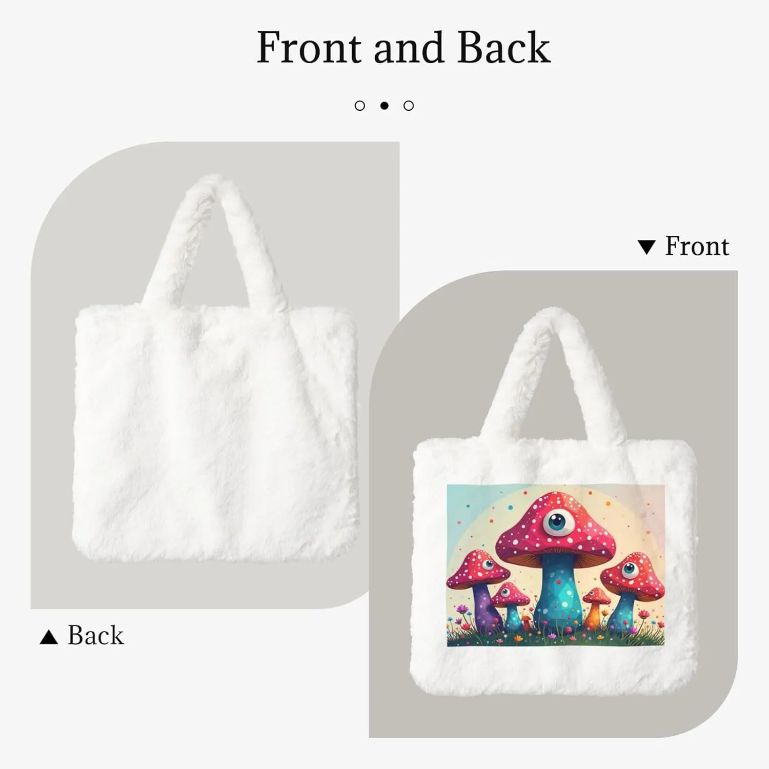 Tote Fluffy Bag Faux Fur Purses for Women Plush Handbag Cute Purse for Autumn Winter