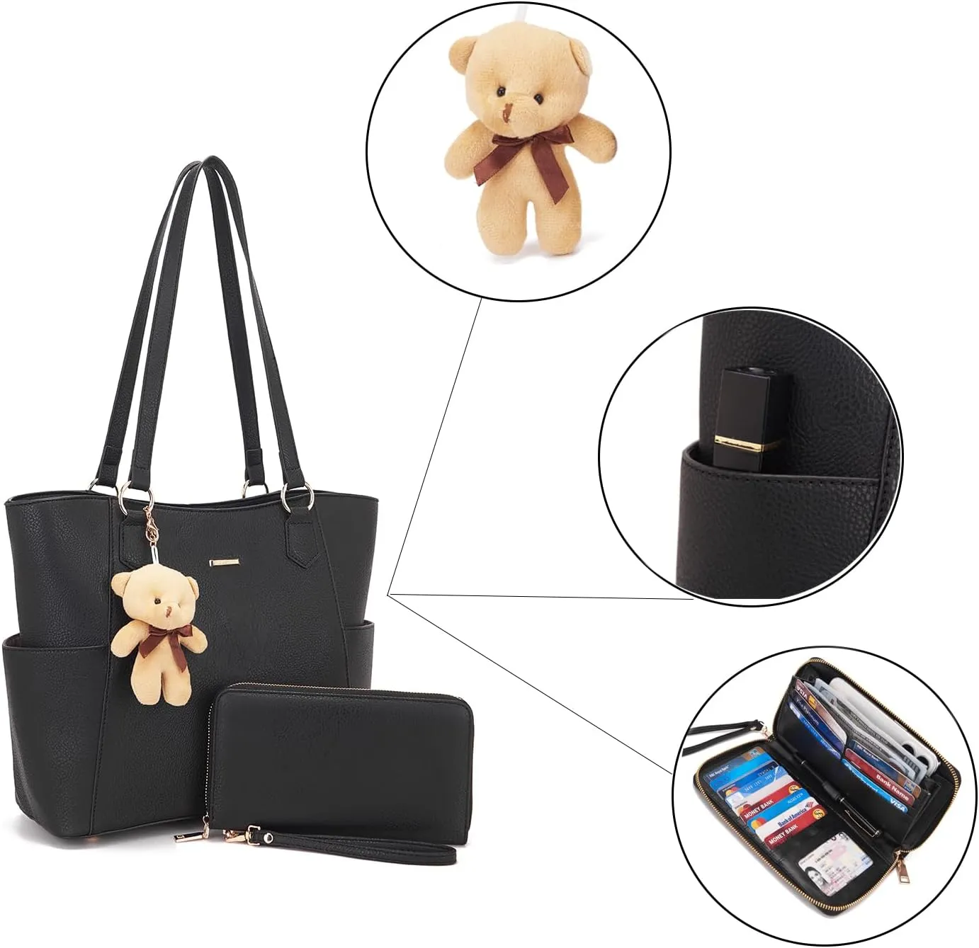 Tote Handbags for Women Purse and Wallet Set Large Shoulder Bags Crossbody Purses Satchel