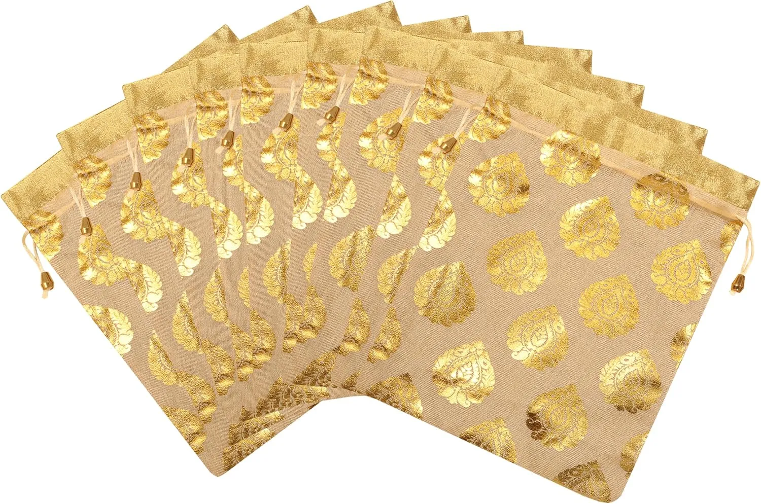 Touchstone Drawstring Bags Traditional Indian Handcrafted Fabric Perfect for Gifts Jewelry Weddings Pouches Purses Potli