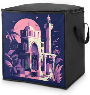 Traditional Architecture Blanket Storage Bags Space Saver Bag for Quilts Duvets Or Other Fluffy Clothing Zippered Storage Bags for Blankets Quilts Clothes Comforter Bedding And Pillows