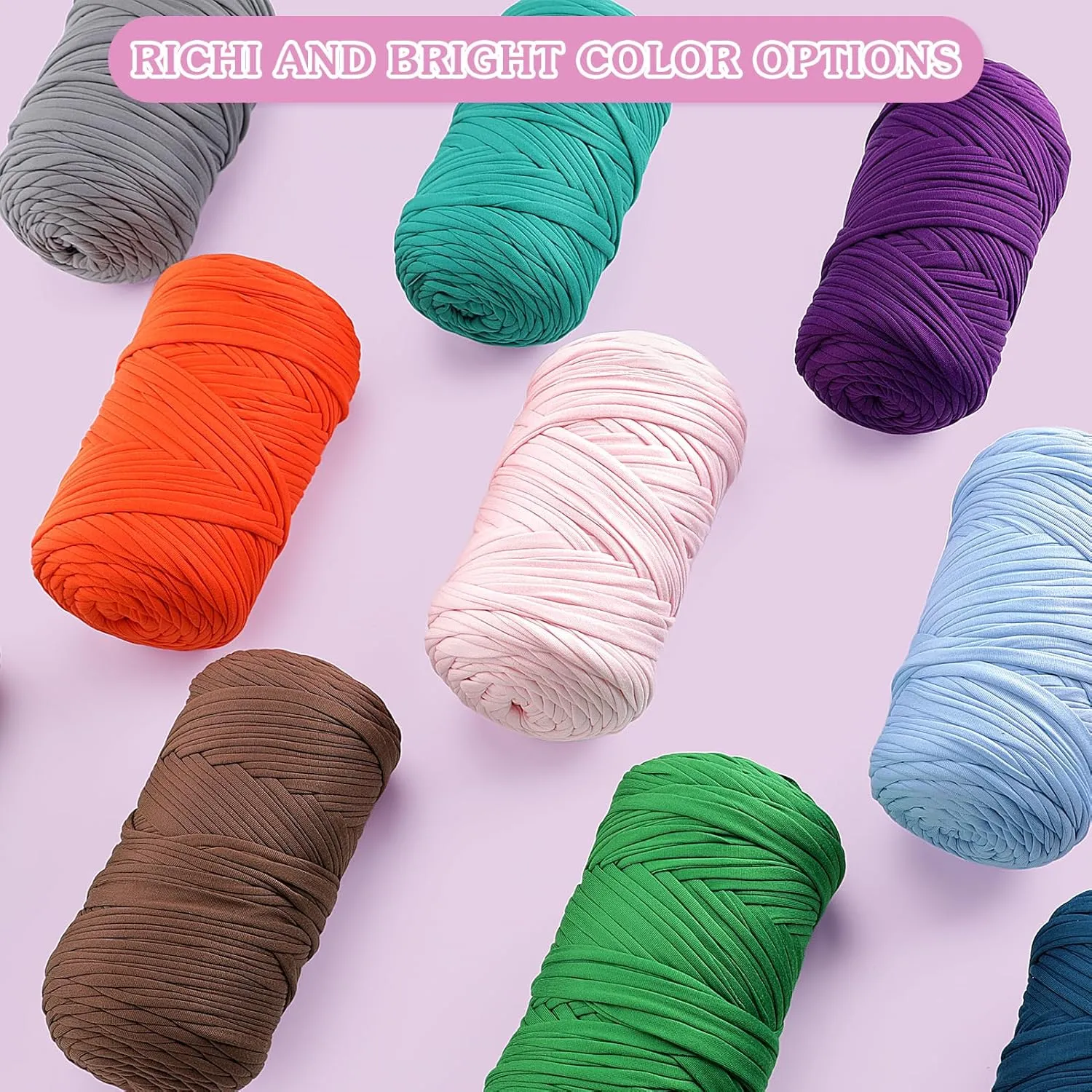 Tshirt Yarn for Crochet - 400 g/130 yds T Shirt Yarn for Crocheting Bags/Baskets/Home Decor - Soft Elastic Fabric T-Shirt Yarn with 1 Crochet Hook (1, Autumn Green)