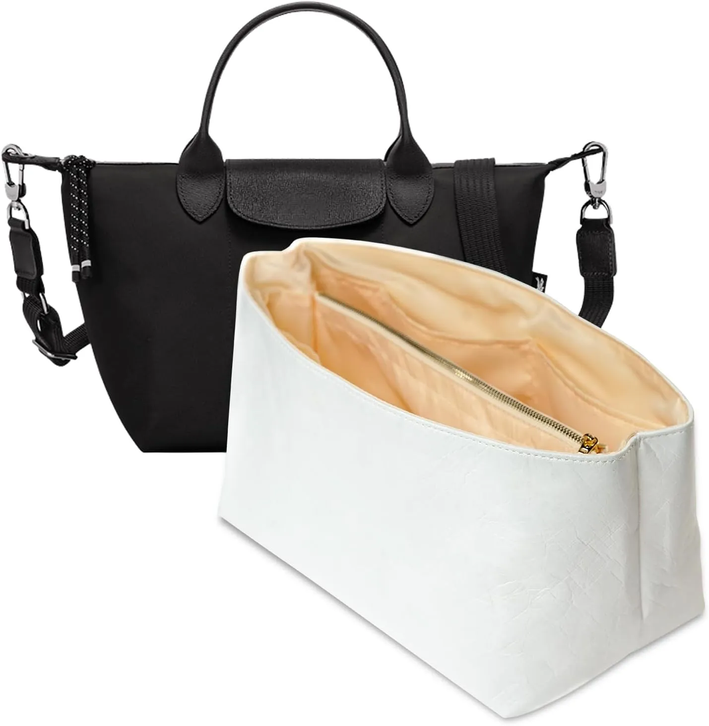 Ultra-light Purse Organizer Insert Compatible with Longchamp Energy Series Bag and More, Waterproof DupontPaper and Silk Handbag Inner for Luxury Bags, Keeps Tote Handbag Neat (Energy, S)
