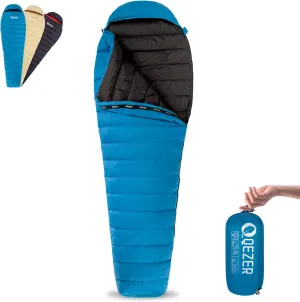 Ultralight Down Sleeping Bag for Adults with 600 Fill Power, Compact Sleeping Bag with Compression Sack for Backpacking, Hiking and Camping