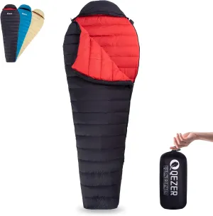 Ultralight Down Sleeping Bag for Adults with 600 Fill Power, Compact Sleeping Bag with Compression Sack for Backpacking, Hiking and Camping