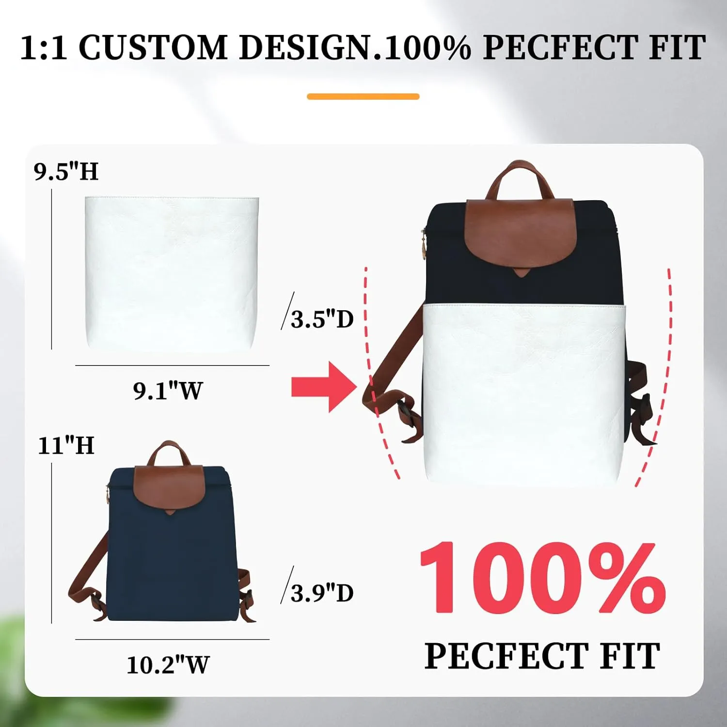Upgraded Backpack Organizer Insert Compatible with Longchamp Bag, Waterproof DupontPaper and Silk Backpack Inner for Luxury Bags, Keeps Tote Handbag Neat (White)