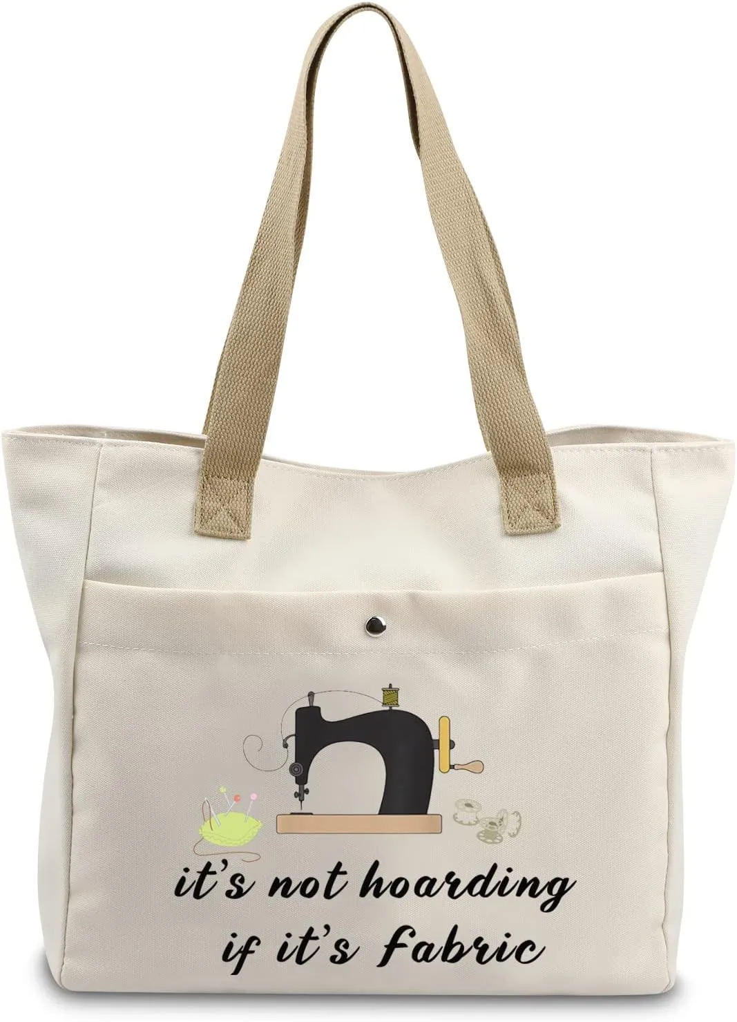 VAMSII it's not Hoarding if it's Fabric Tote Quilter Bag Quilting Tote Bag Sewing Gifts for Fabric Lovers Shopping Bag