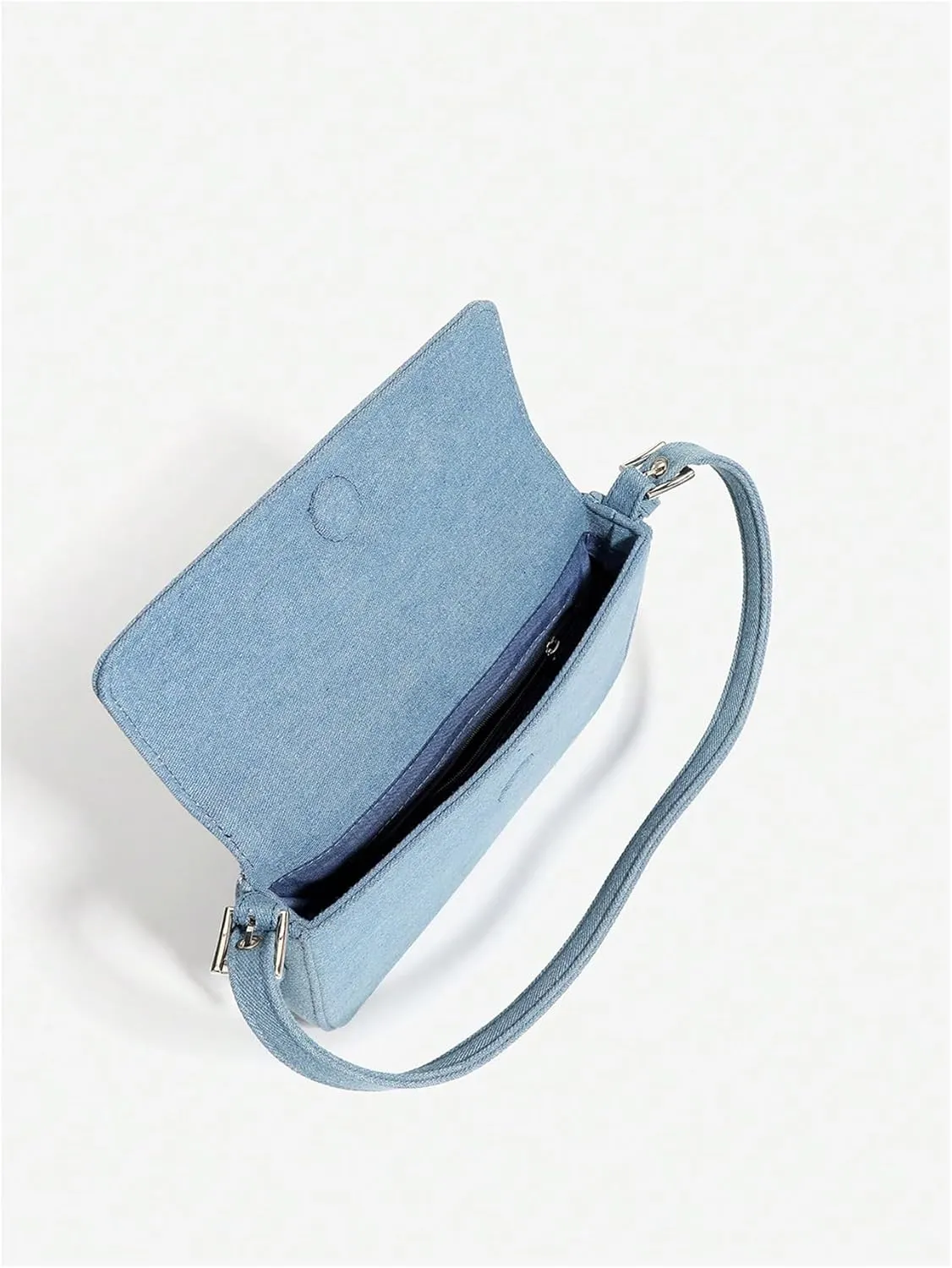 Verdusa Women's Flap Shoulder Bags Denim Handbags Underarm Satchel Handbag