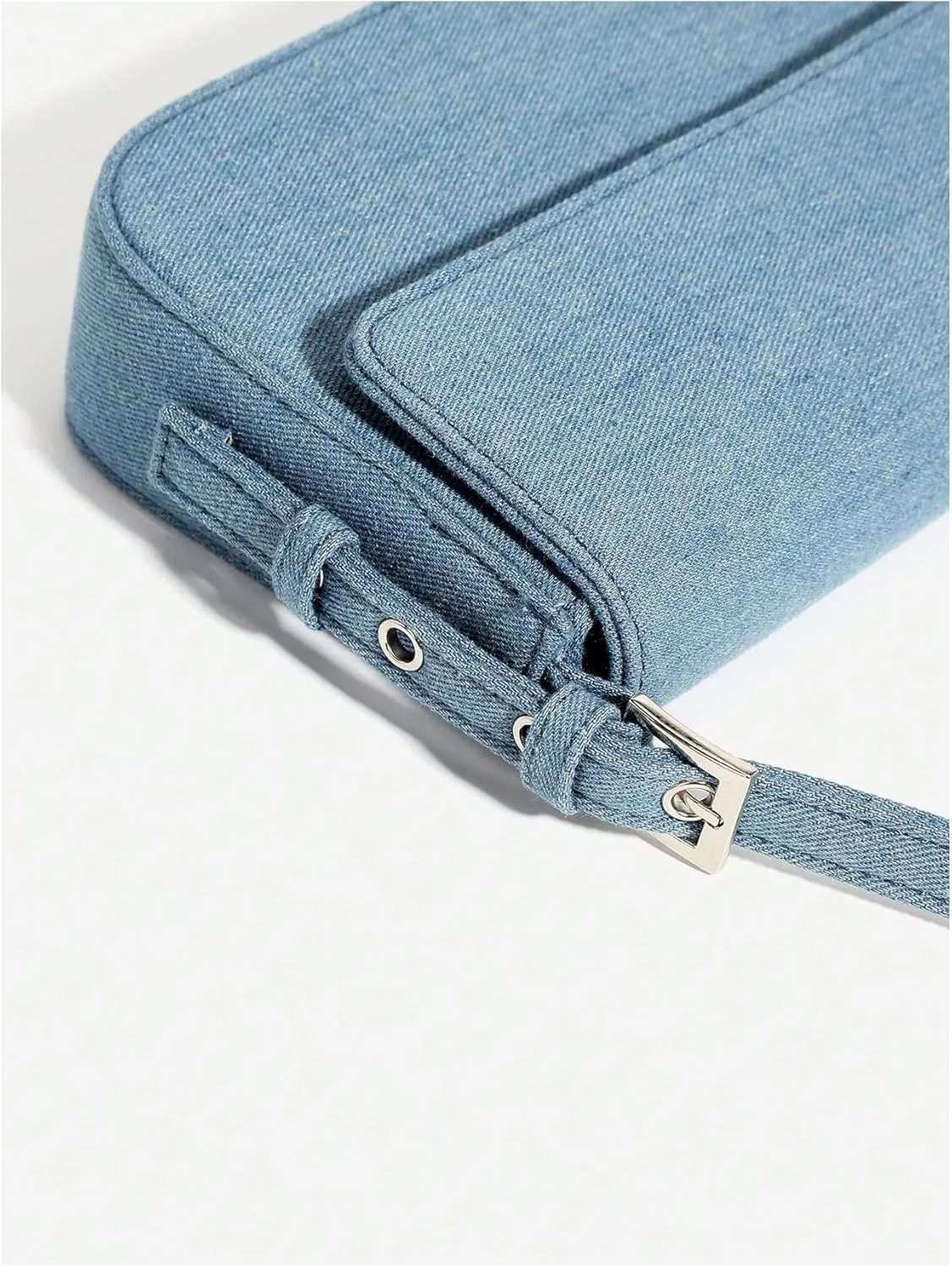 Verdusa Women's Flap Shoulder Bags Denim Handbags Underarm Satchel Handbag