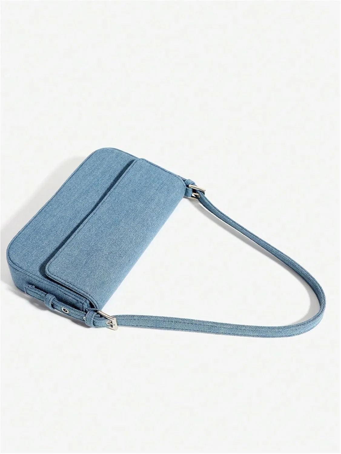Verdusa Women's Flap Shoulder Bags Denim Handbags Underarm Satchel Handbag