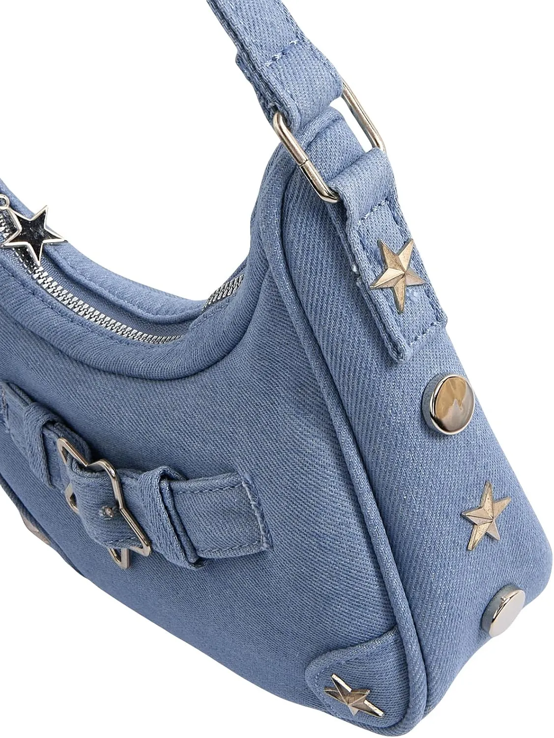Verdusa Women's Flap Shoulder Bags Denim Handbags Underarm Satchel Handbag