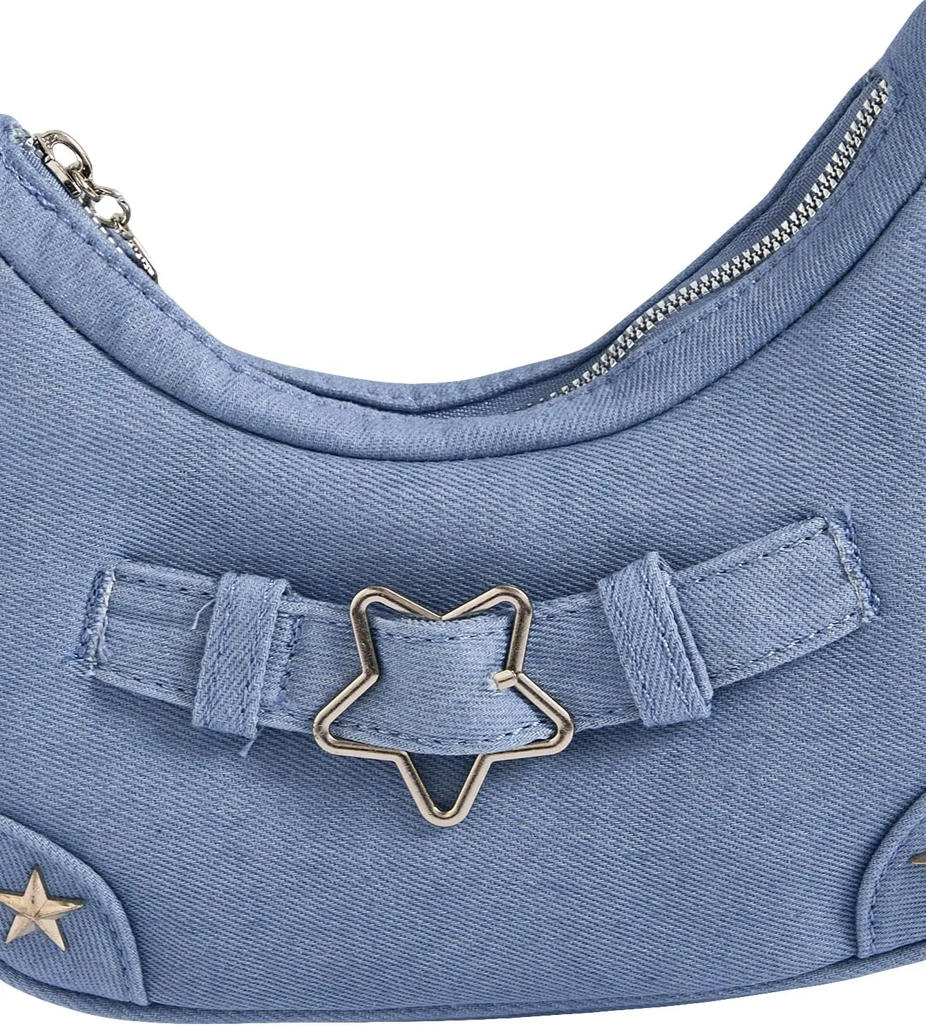Verdusa Women's Flap Shoulder Bags Denim Handbags Underarm Satchel Handbag