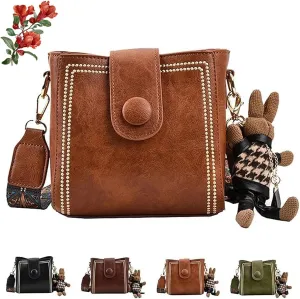Vintage Fashion Bag with Adjustable Wider Shoulder Strap, Crossbody Bags for Women, Vintage Retro Small Water Bucket Bag