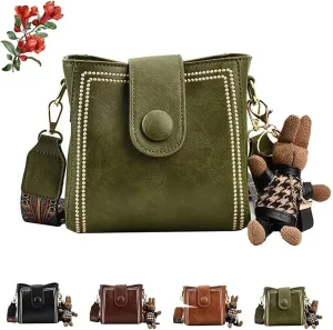 Vintage Fashion Bag with Adjustable Wider Shoulder Strap, Crossbody Bags for Women, Vintage Retro Small Water Bucket Bag