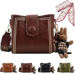 Vintage Fashion Bag with Adjustable Wider Shoulder Strap, Vintage Bucket Bag, Mini Crossbody Bags for Women