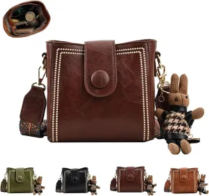 Vintage Fashion Bag With Adjustable Wider Shoulder Strap, Vintage Retro Small Water Bucket Bag, Crossbody Bags for Women