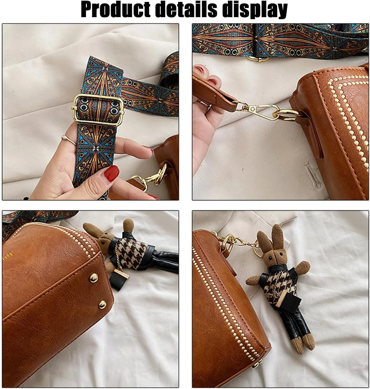Vintage Fashion Bag with Adjustable Wider Shoulder Strap, Vintage Retro Small Water Bucket Bag, Crossbody Bags